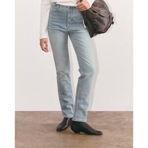 EVERLANE The Way High Slim Jean 31 Short Vintage Light Blue-Gray High Rise B53